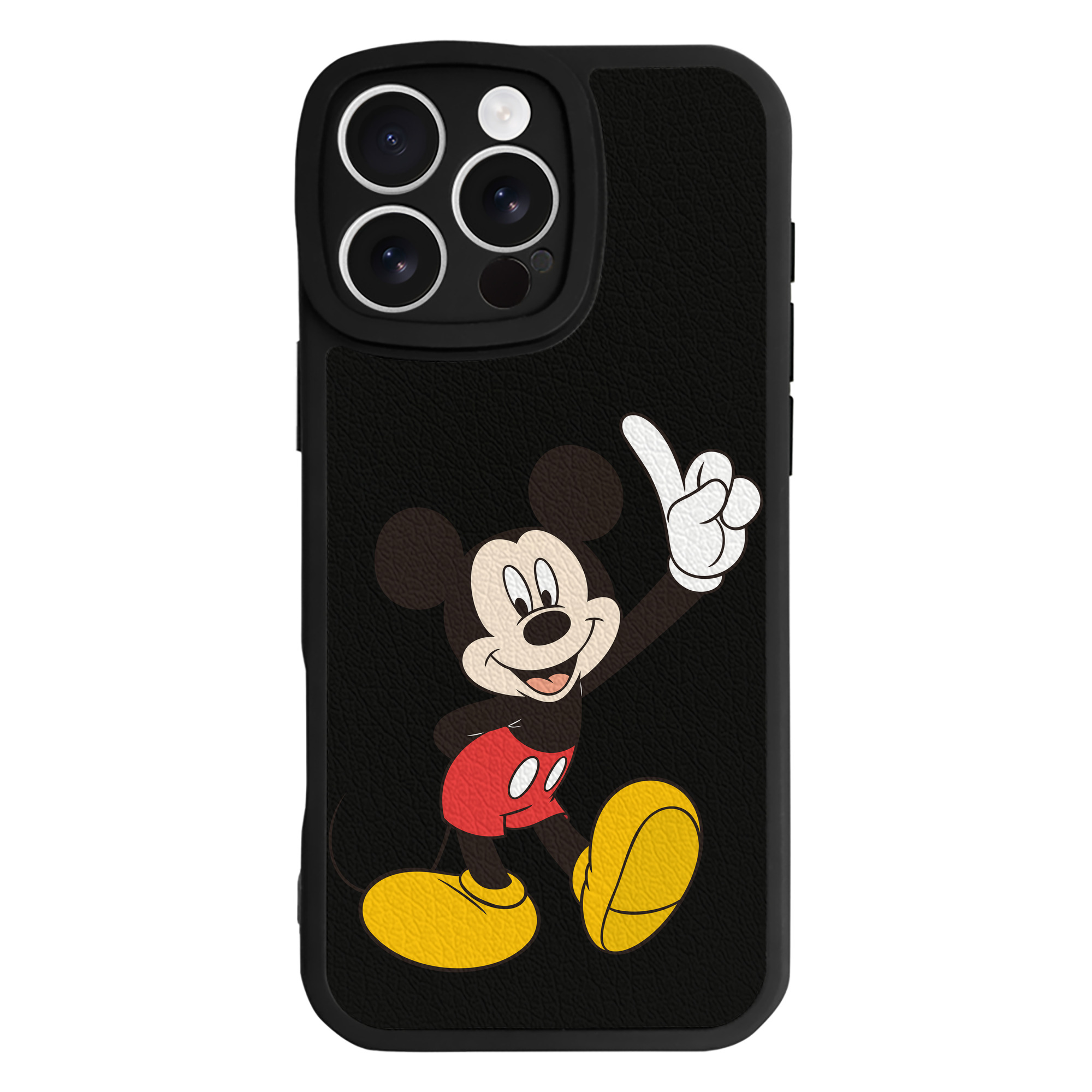 （画像用） ミッキーマウス Mickey Mouse 【iPhone 16シリーズ対応】シリコンスマホケース（レザー調） 材質：シリコン
